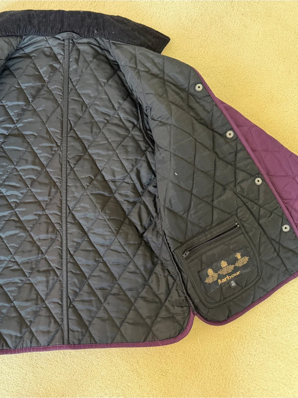 Barbour Quilted Kids Puffer Jacket in Plum - Picture 3 of 5